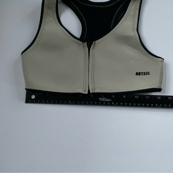 Abysse Jenna Zip Up Bikini Top Sz S Tan Surf Foam Neoprene Sustainable Swim - Picture 4 of 7